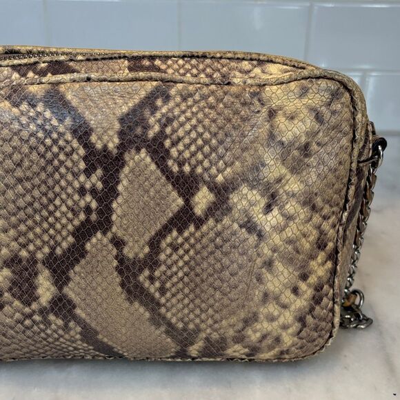 Michael Kors Bag Purse Crossbody Handbag Snake Print Leather Pocketbook - Picture 6 of 16
